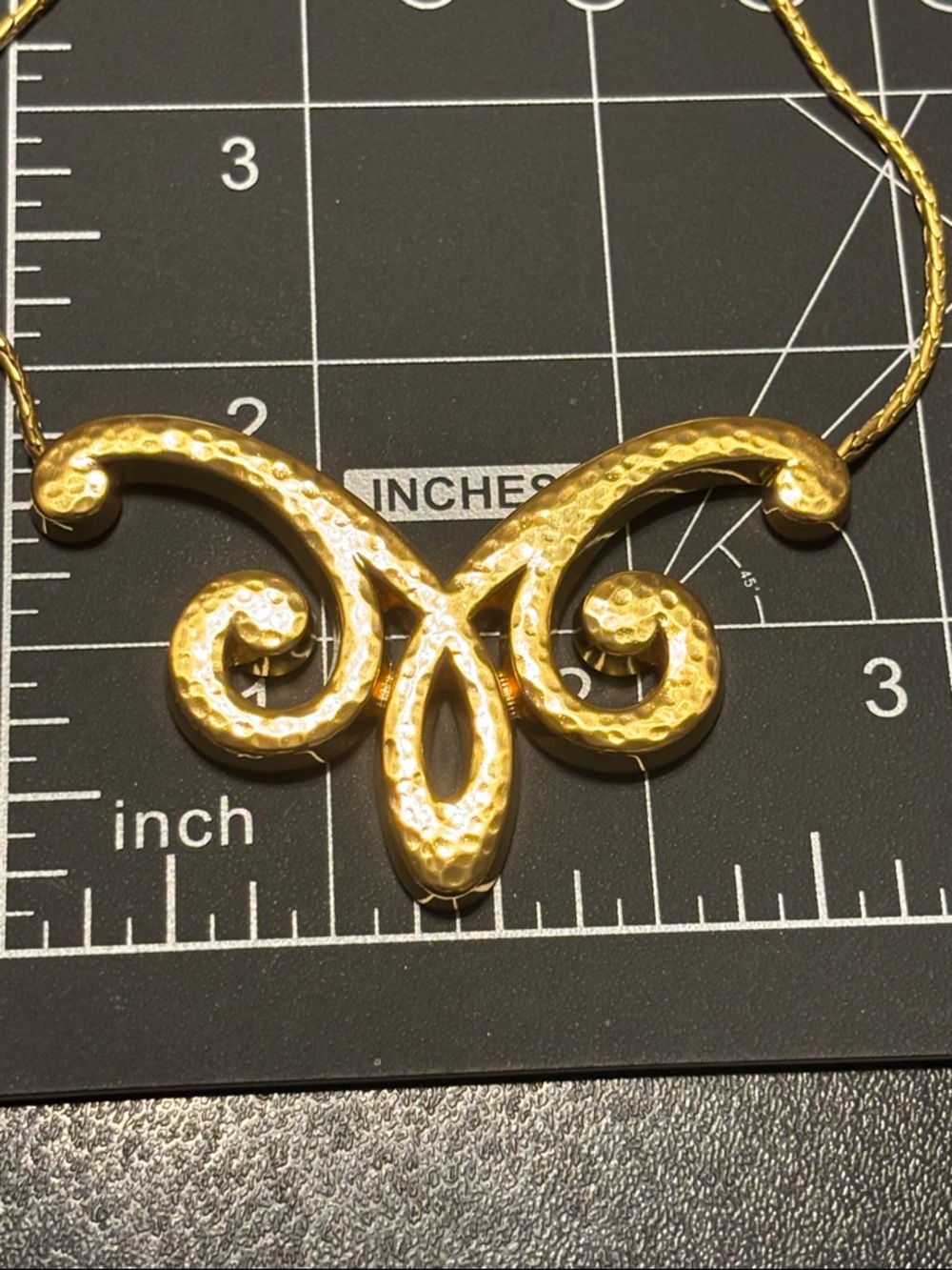 Brighton Hammered Gold Scroll Necklace - Versailles Royale Knowledge Is Power - Picture 8 of 11